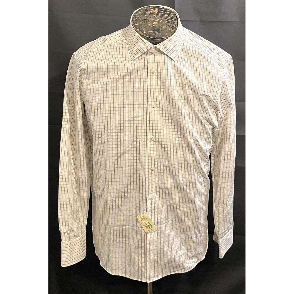 Taccaliti Dress Shirt Mens 15.5 39 Yellow Blue Check Tallin Made In Italy